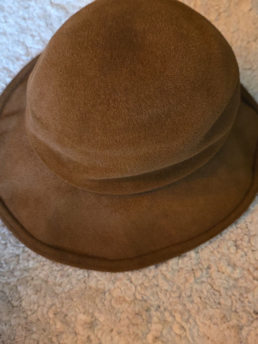 Vintage Annabel Ingall Brown Felt Fedora Hat - Picture 5 of 7
